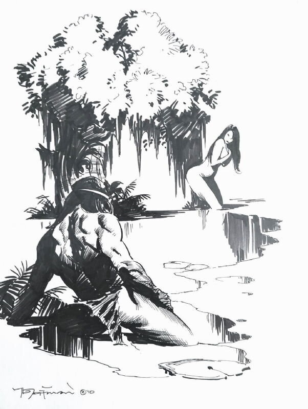 Mike Hoffman, Tarzan and the Moonpool - Original Illustration
