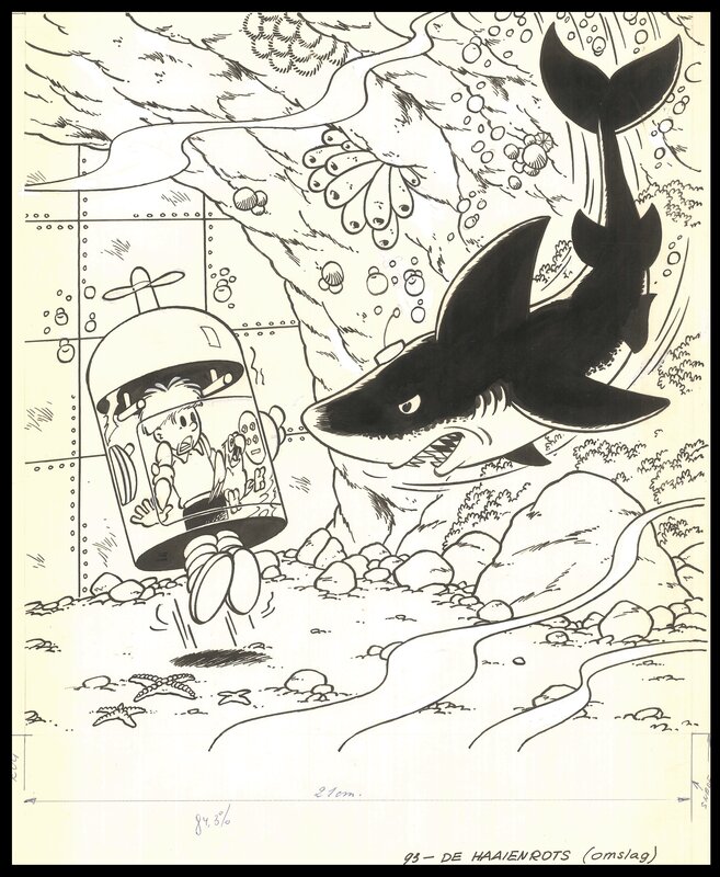 Jef Nys, Jommeke 93 : De Haaienrots - Couverture originale