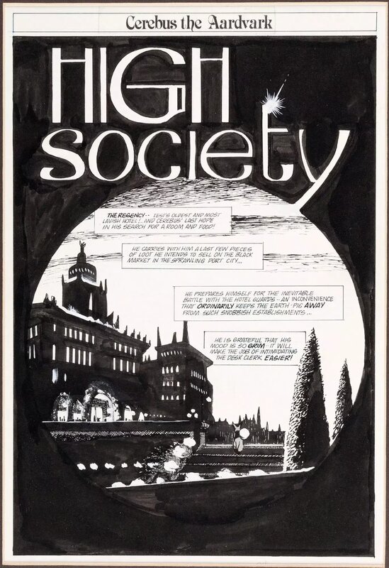 Dave Sim, Cerebus High Society first page - Comic Strip
