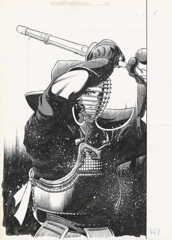 En vente - Mamoru Uchiyama, Michitsuna Takahashi, Wind and Sword #70 | titlepage / cover - Illustration originale