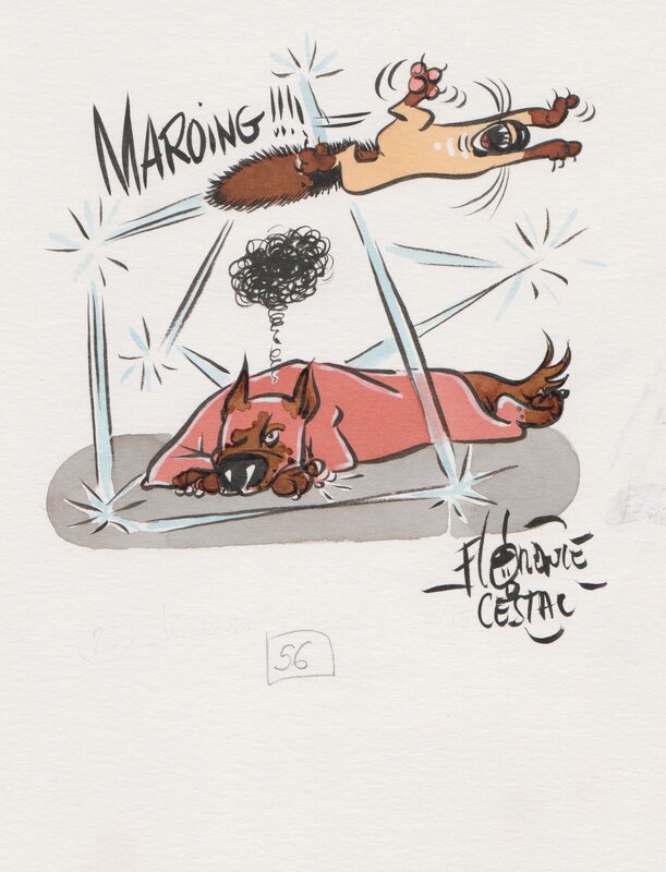 Florence Cestac, Qui dit chat dit chien ! - Illustration originale