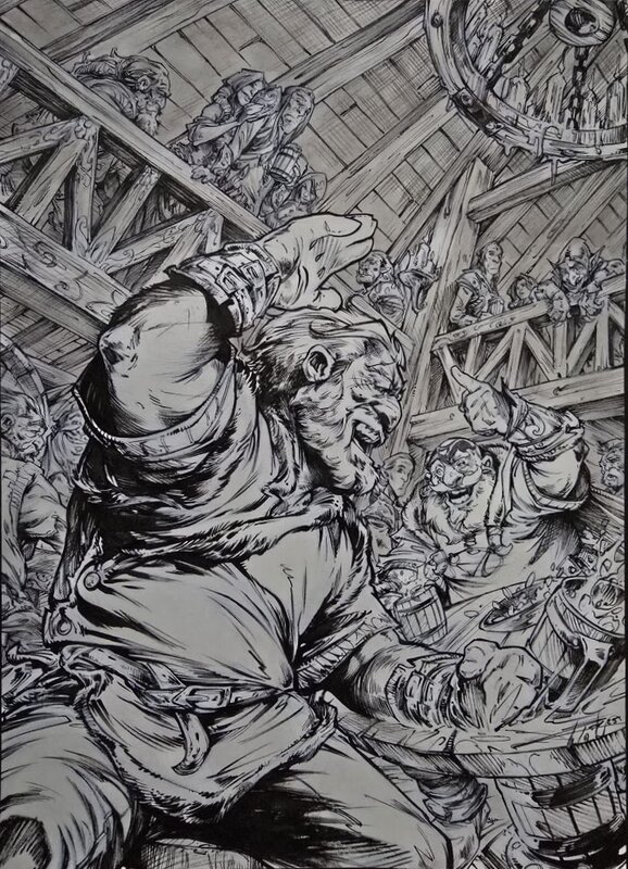 Pierre-Denis Goux, Nains - Rewdin de la Forge - Original Illustration