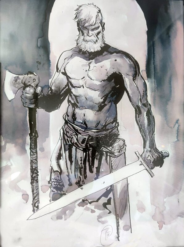 Guerrier menaçant by Ronan Toulhoat - Original Illustration