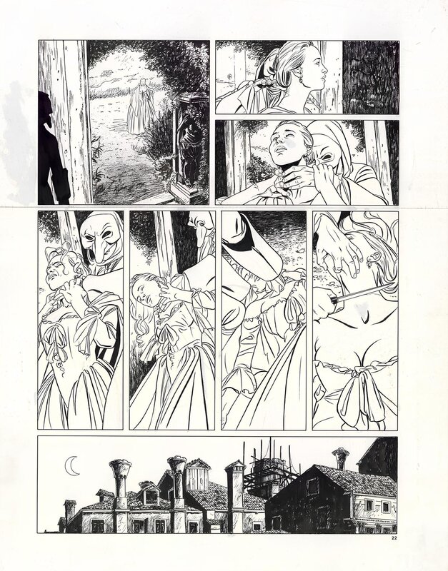 En vente - Éric Warnauts, Raives, Les Suites Vénitiennes - Esquisses, Tome 1 - Planche originale