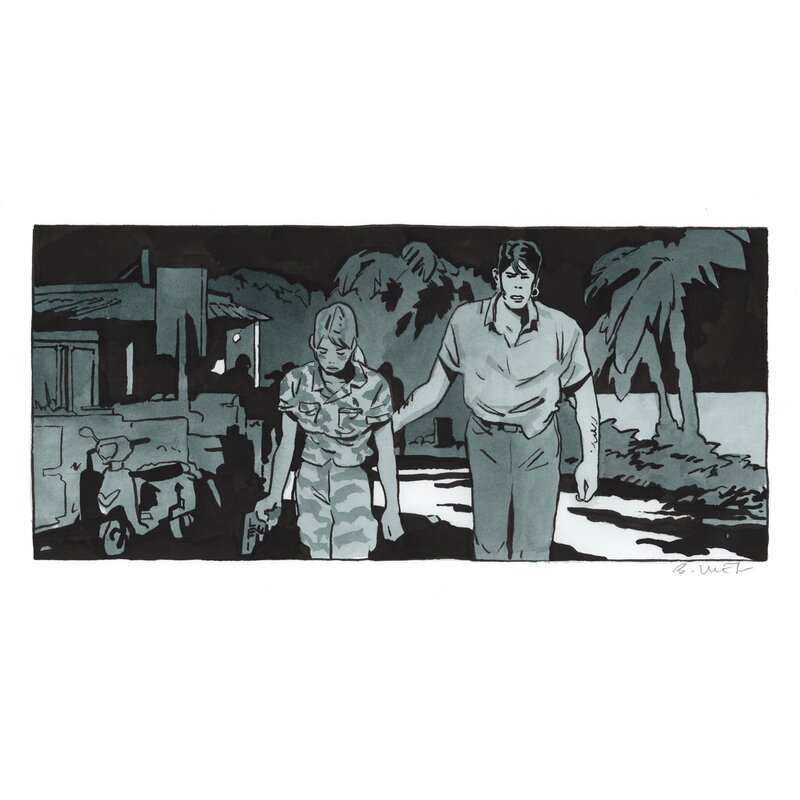 En vente - Bastien Vivès, Bastien VIVES - Corto Maltese  Le jour d'avant -17 - Illustration originale