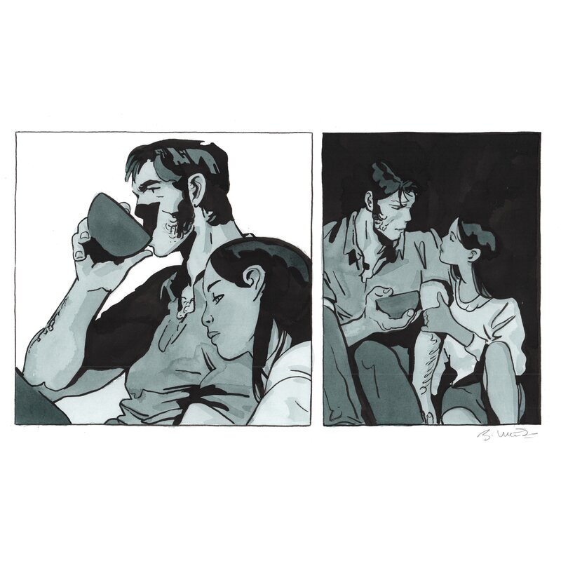 En vente - Bastien Vivès, Bastien VIVES - Corto Maltese  Le jour d'avant -22 - Illustration originale