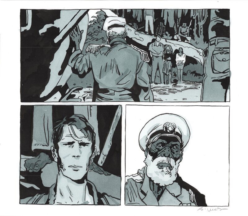 En vente - Bastien Vivès, Bastien VIVES - Corto Maltese  Le jour d'avant - 8 - Illustration originale