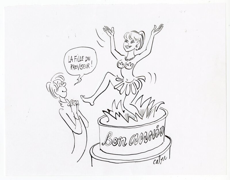 Cabu, Anniversaire du Grand Duduche : La fille du proviseur - Dédicace