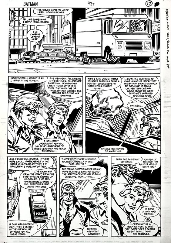 For sale - Jim Aparo, Mike DeCarlo, John Byrne, John Costanza, Batman #434 page 13, 1989 par Jim Aparo (scénario de John Byrne) - Commissaire Gordon - 