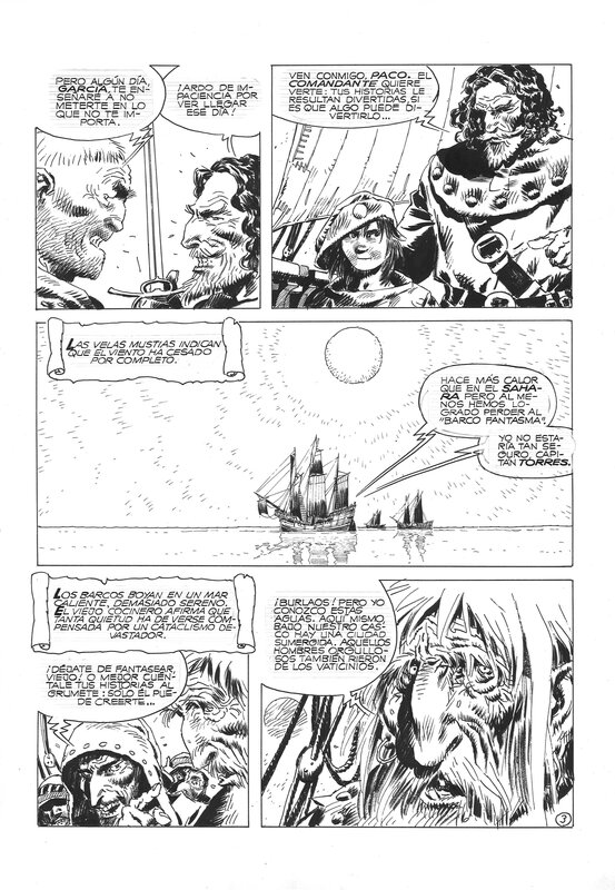 Enrique Breccia, Paco del Puerto, pg.3 - Planche originale Enrique Breccia, Paco del Puerto, pg.3 - Planche originale