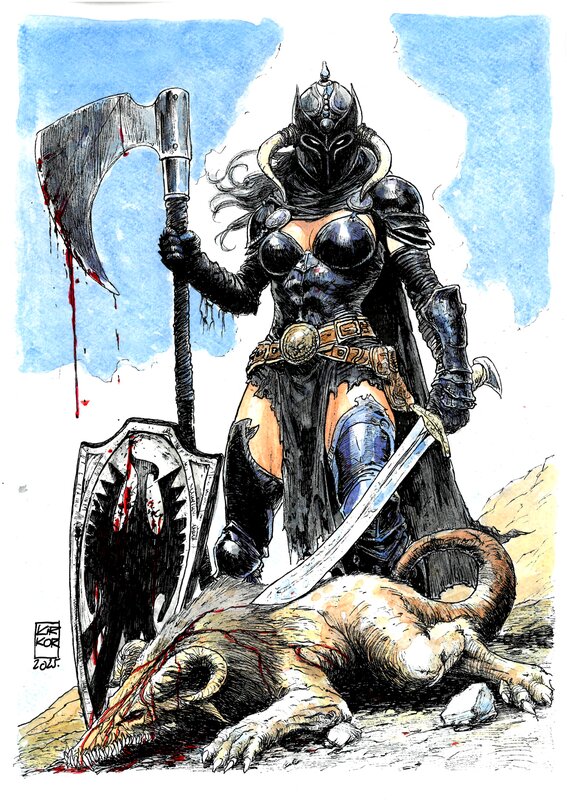 Death Dealer par Arkadiusz Klimek, Frank Frazetta - Illustration originale