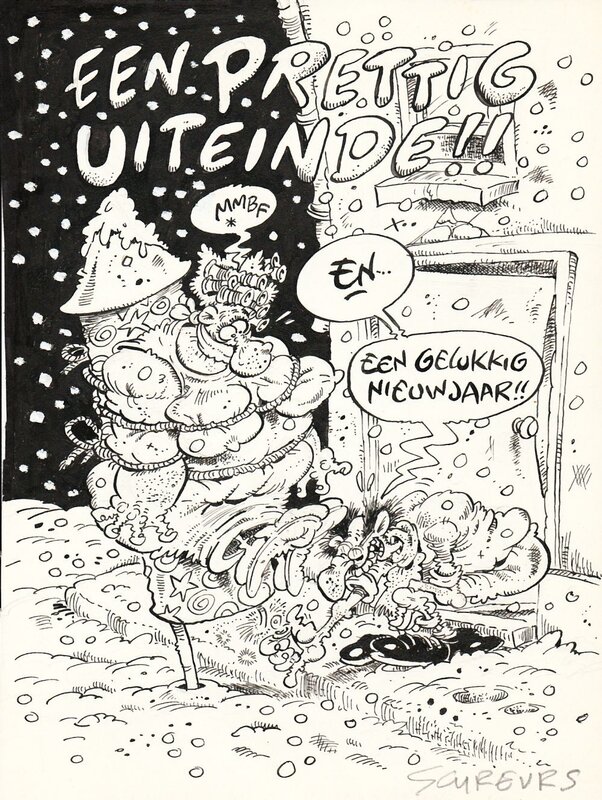 Eric Schreurs, Greeting card - Happy New Year - Original Illustration