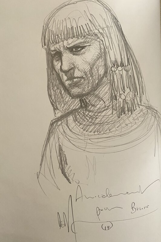Thierry Démarez, Jacques Martin, Valérie Mangin, Thierry Démarez, illustration originale, portrait de Enak, 