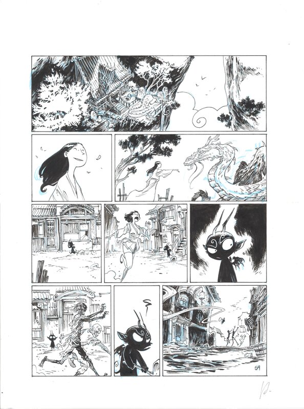 En vente - Virginie Augustin - Voyage aux ombres p.59 - Planche originale