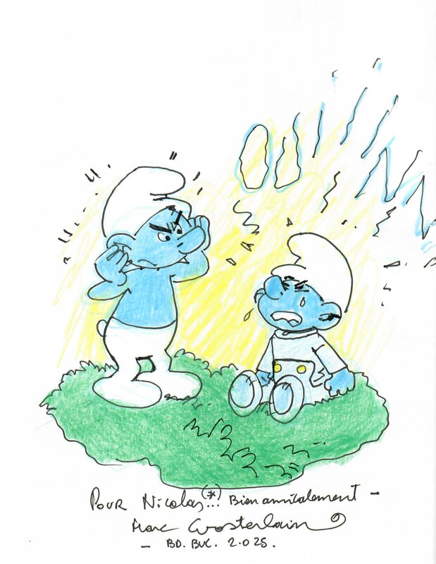 Le bébé Schtroumpf par Marc Wasterlain - Dédicace