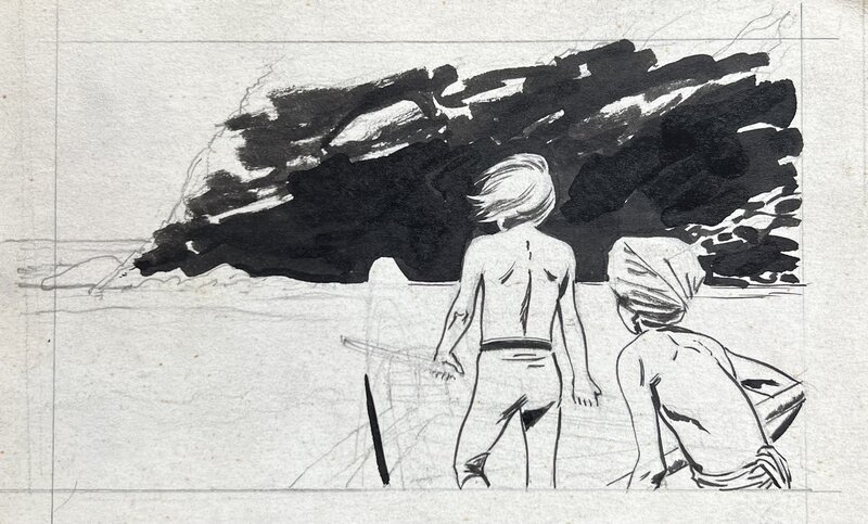 For sale - Paul Cuvelier, Corentin - original drawing - Comic Strip