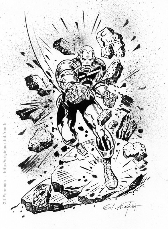 IRON MAN Spash par Gil Formosa - Illustration originale