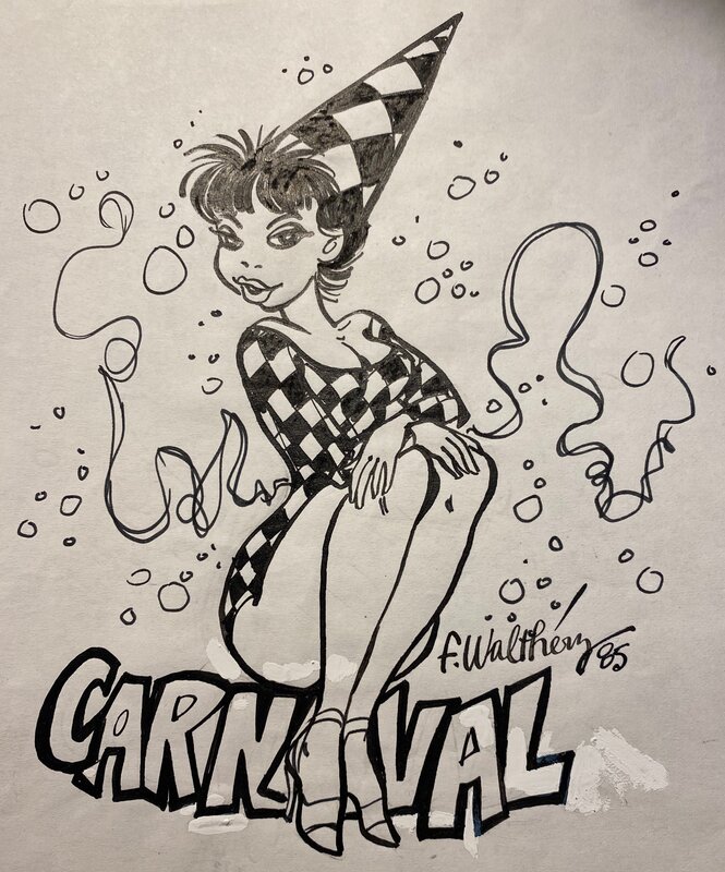 François Walthéry, Illustration originale, Calendrier 1986 CPJA, février. - Illustration originale