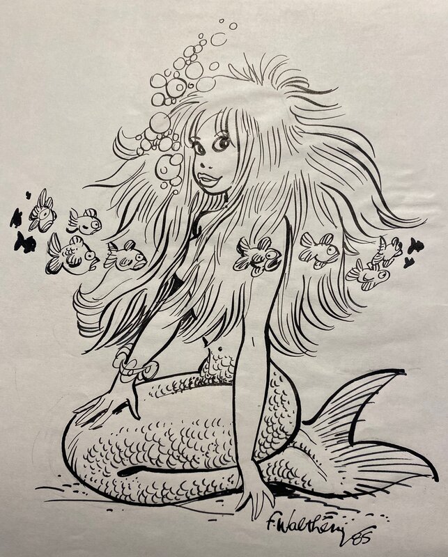 François Walthéry, illustration originale, calendrier 1986 CPJA, 