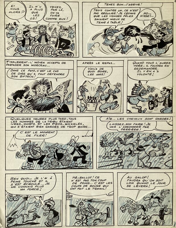 René Pellos, Les Pieds Nickelés au Colorado - Planche originale