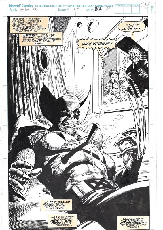 For sale - Darick Robertson, Joe Rubinstein, Wolverine #58 Page 30 - Comic Strip