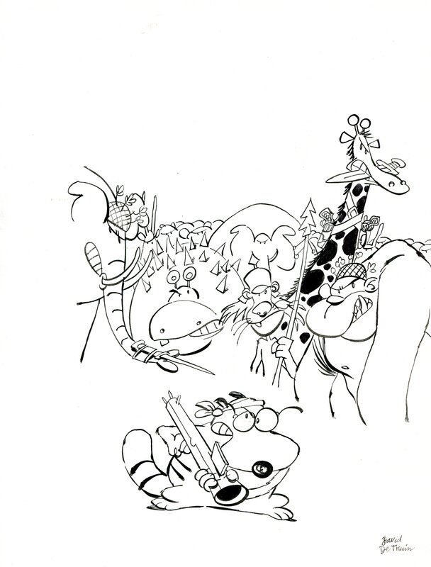En vente - LES ZORILLES par David De Thuin, Corcal - Planche originale