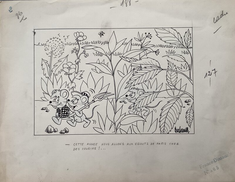 En vente - Philippe Josse Barberousse, Illustration pour France dimanche - Planche originale