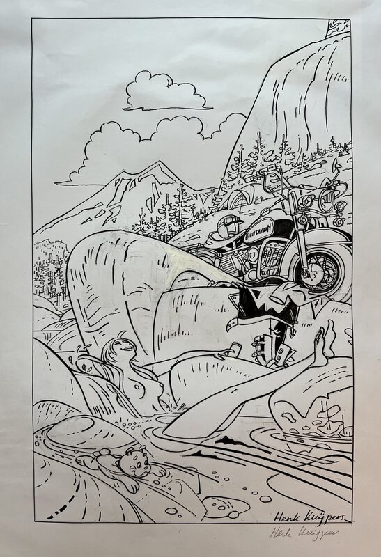 En vente - Henk Kuijpers, Franka - Harley Davidson - Planche originale