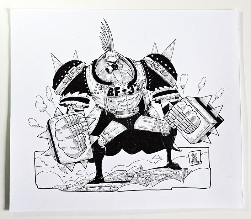 oTTami, Dessin original de l'Inktober 2025 : Francky de One Piece le film Red ! - Illustration originale