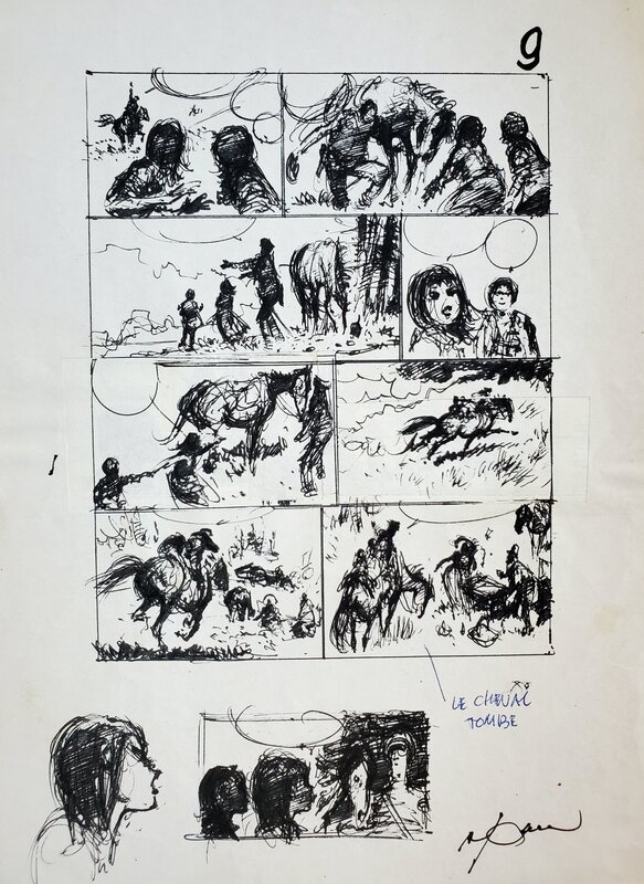 René Follet, LES AVENTURES DE STEVE SEVERIN T7 DES ROSES POUR MATA-HARI planche préparatoire - Œuvre originale