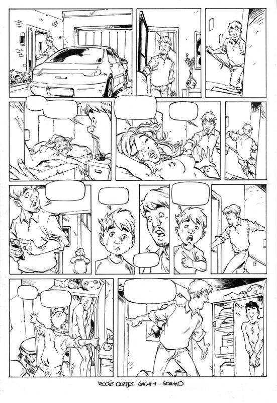Rooie Oortjes gag par Romano Molenaar - Planche originale