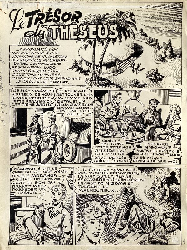 Eugène Gire, Le Trésor du Théseus - Planche originale