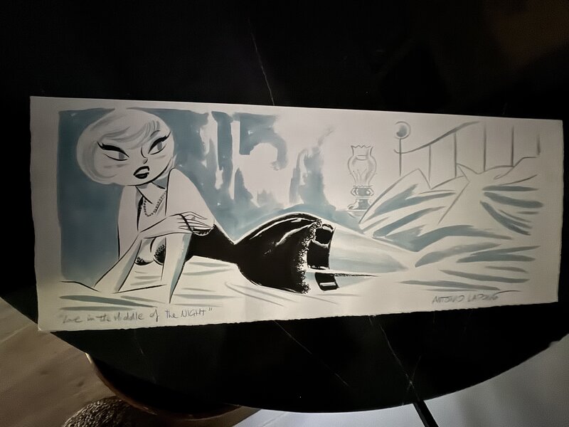 For sale - Lapone PIN UP AQUARELLE ET ENCRE  DE CHINE - Original Illustration