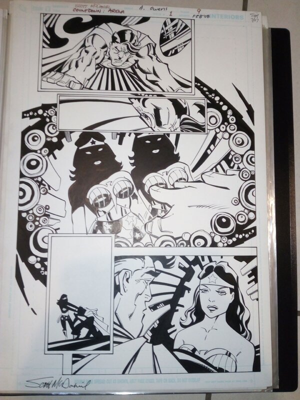 En vente - Jla superman wonder woman / scott mcdaniel - Planche originale