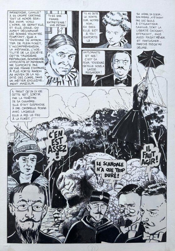 Montellier, Julie Bristol#1, La fosse aux serpents, planche n°81, 1990. - Planche originale