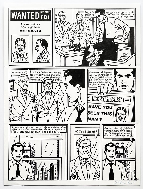 En vente - Floc'h, Blake et Mortimer - L'Art de la guerre - Planche originale
