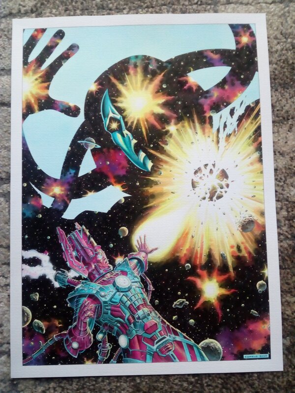 En vente - Galactus vs eternity / giorgio comolo - Illustration originale