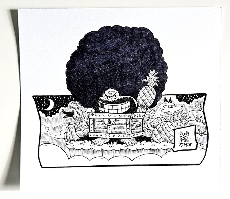 Dessin original de l'Inktober 2025 : Gaimon de One Piece par oTTami ! - Illustration originale