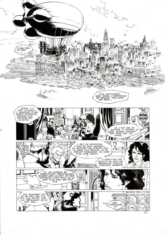 En vente - Réunion chez Krugg par Pierre Taranzano - Planche originale