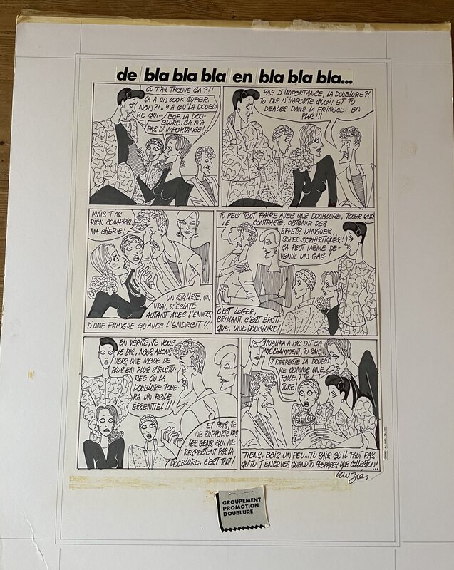 Gérard Lauzier, Groupement Promotion Doublure - Planche originale