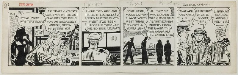 Milton Caniff, Daily strip Steve Canyon (two kinds of brass), September 3, 1961 - Comic Strip