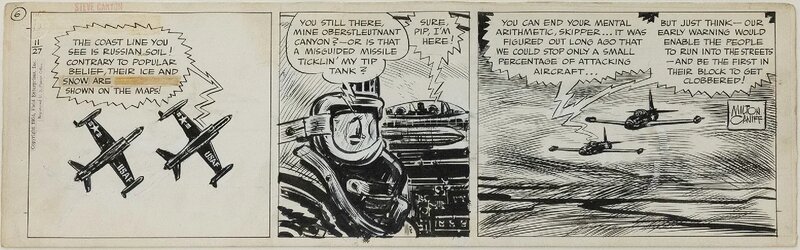 Milton Caniff, Steve Canyon, daily strip, November 27, 1964 - Planche originale
