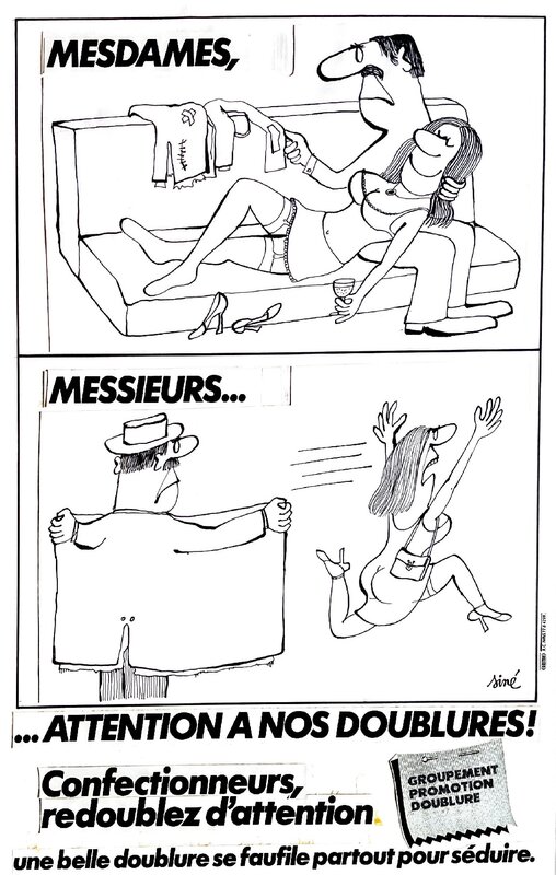 Siné, Groupement Promotion Doublure - Planche originale Siné, Groupement Promotion Doublure - Planche originale