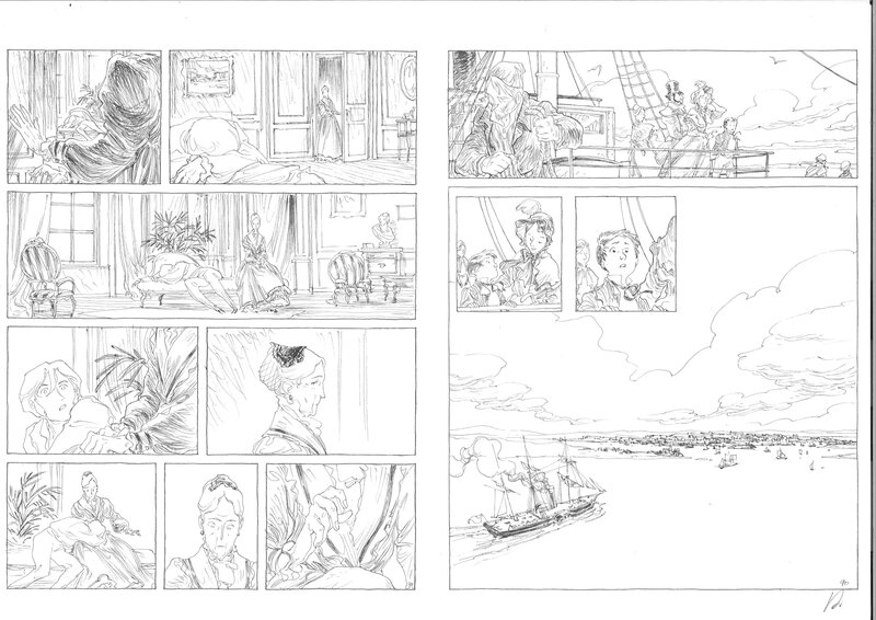 En vente - Virginie Augustin - Monsieur désire ? p.89-90 - Planche originale