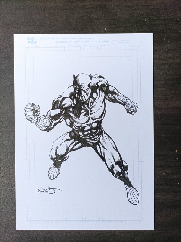 En vente - Black panther / kevin west - Illustration originale En vente - Black panther / kevin west - Illustration originale
