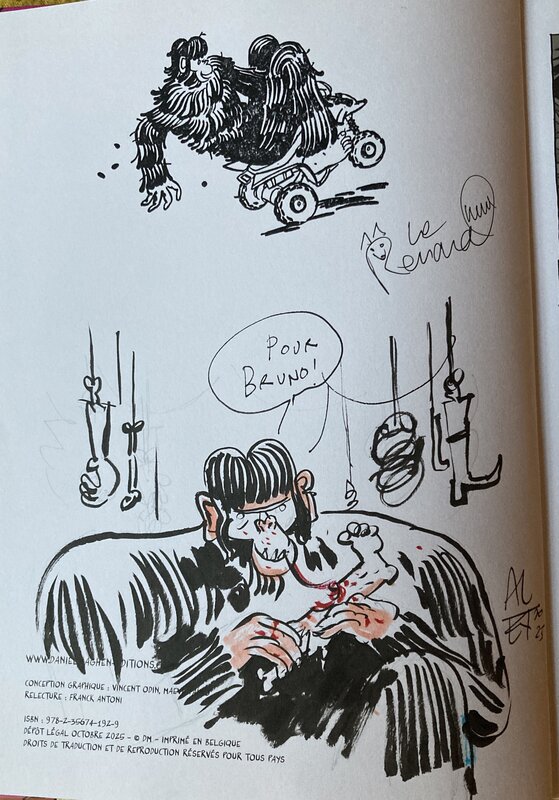 Alex Puvilland, Lerenard, Laurence Croix, Une créature haute de quatre métres - Sketch Alex Puvilland, Lerenard, Laurence Croix, Une créature haute de quatre métres - Sketch