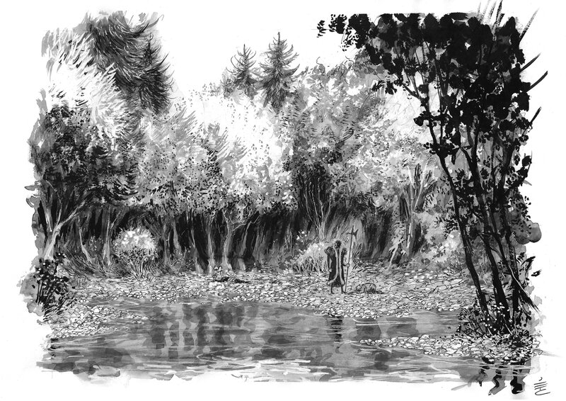 For sale - Edouard Cour, Soli Deo Gloria - Double planche originale 106-107 - Comic Strip For sale - Edouard Cour, Soli Deo Gloria - Double planche originale 106-107 - Comic Strip