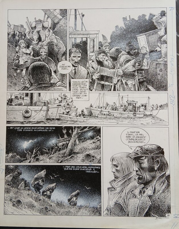Enki Bilal, Le vaisseau de pierre - Planche originale