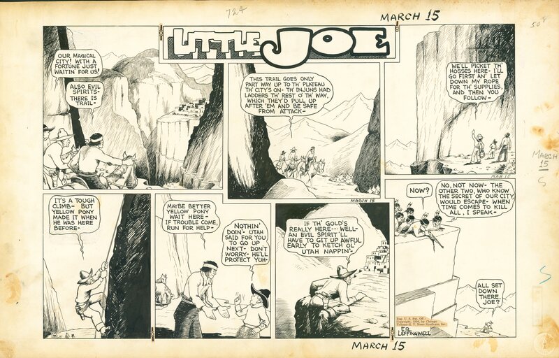 Ed Leffingwell, Harold Gray, Little Joe - 15 March 1936 - Comic Strip Ed Leffingwell, Harold Gray, Little Joe - 15 March 1936 - Comic Strip