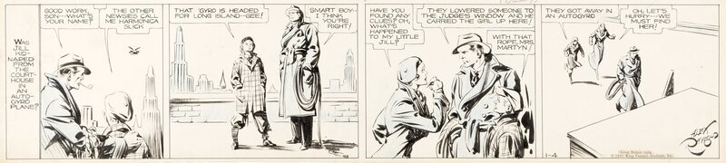 Dashiell Hammett, Alex Raymond, Agent Secret X-9 . Daily strip 4 janvier 1935 . - Comic Strip Dashiell Hammett, Alex Raymond, Agent Secret X-9 . Daily strip 4 janvier 1935 . - Comic Strip